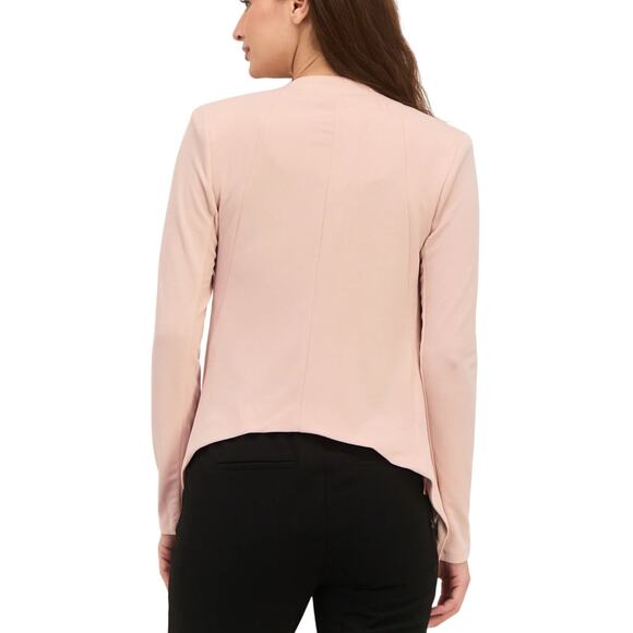 BCBGeneration NWT Pastel Pink Open Front Collarless Textured Blazer Jacket - Picture 3 of 15